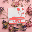 Cutting Die Seal Balloon Blessing Paper Card Decor (03 Cutting Die+Seal) A