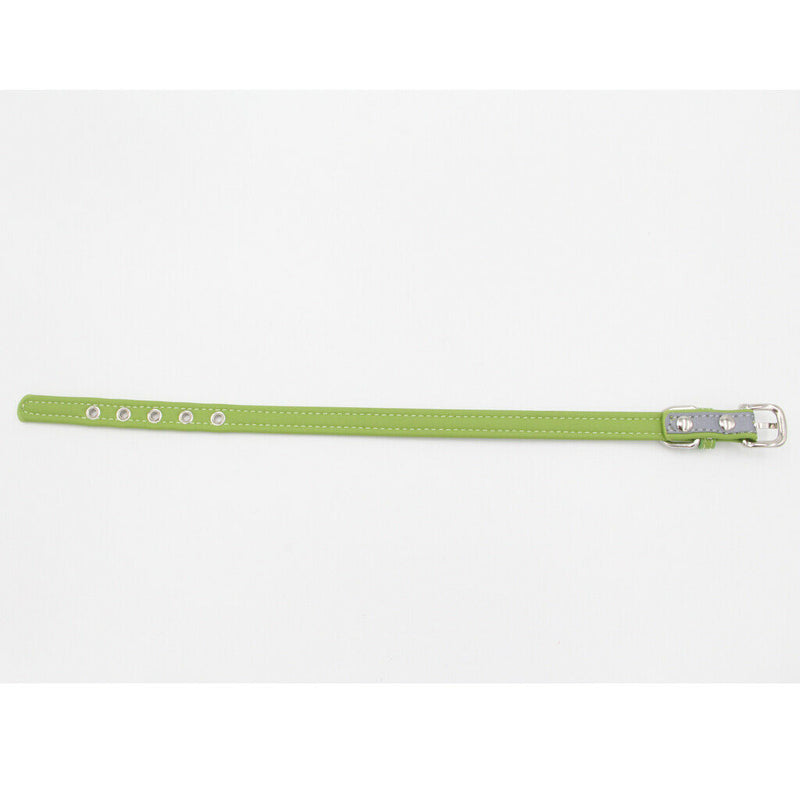 Reflective Personalized Safety Dog Collars for Dogs Puppy Adjustable Green-S