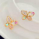 Ladies Chic Lovely Crystal Rhinestone Hollow Butterfly Ear Stud Earrings Gift LJ
