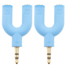 Audio Splitter U Jack, 3.5mm Male to 2 Female Socket Adapter, Stereo Cable