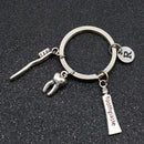 Dentist Key Ring Toothpaste Tooth Toothbrush Dental Hygienist Initial Chain AULJ