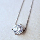 Fashion Simple Crystal Necklace Invisible Line Zircon Clavicle Pendant Chain Hot