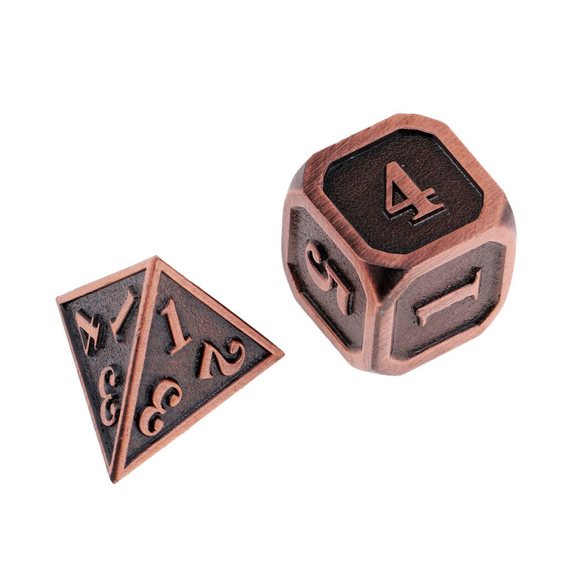 Zinc Alloy Multi Sided Dice Set D4 D6 D8 D10 D12 D20 for D&D RPG Role play -