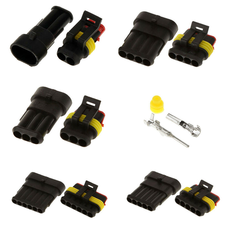 5 Set Kit Seal Waterproof Electrical Connector Plug 4 Pins for Car Auto