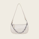 Alligator Pattern Shoulder Totes Bag Women Leather Chain Handbag (Beige)