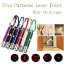 1Pc Red Point LED Flashlight Torch Multi-patterns With Keychain X1B1