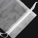 Satin Organza Lace Bag for Wedding Banquet Gifts (White, Set of 50) H6E3