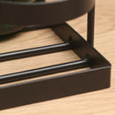 6 Bottle Wine Caddy Sturdy Black Coated Frame Protects Bottles.Real Natural