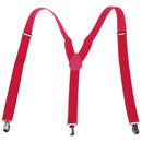 Rose-red Unisex Clip-on Suspenders Elastic Y-Shape Adjustable Braces