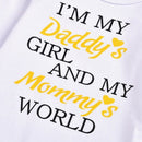 Newborn Baby Clothes Letter Print Romper Big Flower Long Pants Hat 3 PCS Ou
