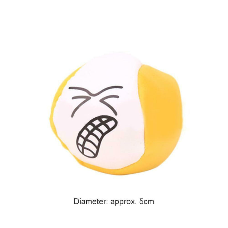 Cartoon Smile Face Juggling Ball PU Leather Bean Bag Kids Interactive Play Toys