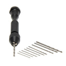 Mini Micro Aluminum Hand Drill With Keyless Chuck +10 Twist Drills Rotary T