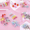 220Pcs Candy Color Hair Clips Rope Ponytail Holder Girls Kids Cute Hair Bow Set