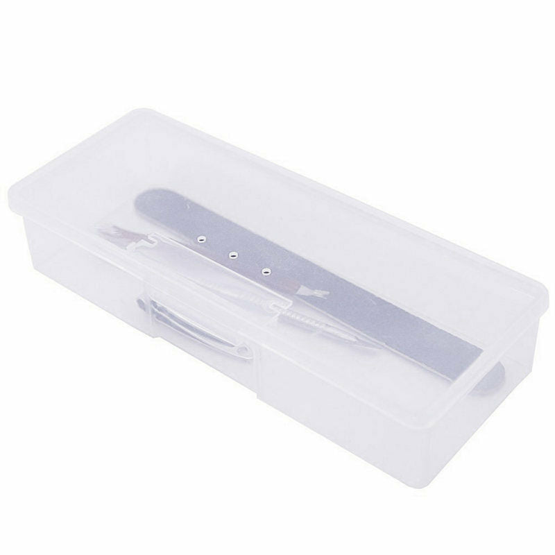 Nail Polish Holder Plastic Nail Supplies Storage Box Rectangle Nail Brushes O9L3