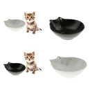 2 Pieces Cat Shape Pet Food Bowls Ceramic Feeding Dishs For Flat Face Cat