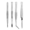 4pcs Stainless Steel Tweezers Pointed Elbow Flat Cross for Craft Kraft A