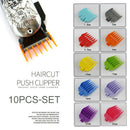 10Pcs Multi-Color Guide Comb Limit Combs Hair Clipper Accessories 1.5mm~25mm Set