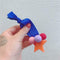 Star Pompom Hair Rope Women Ponytail Holder Elastic Rubber Bands (Blue) A