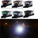 USB Led Bicycle Light with Horn 2 Modes Sound Bike Bell Headlight Black