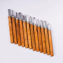 12PC/set Wood Lathe Chisel Set Woodworking Turning Tools Cutting Carving Blades