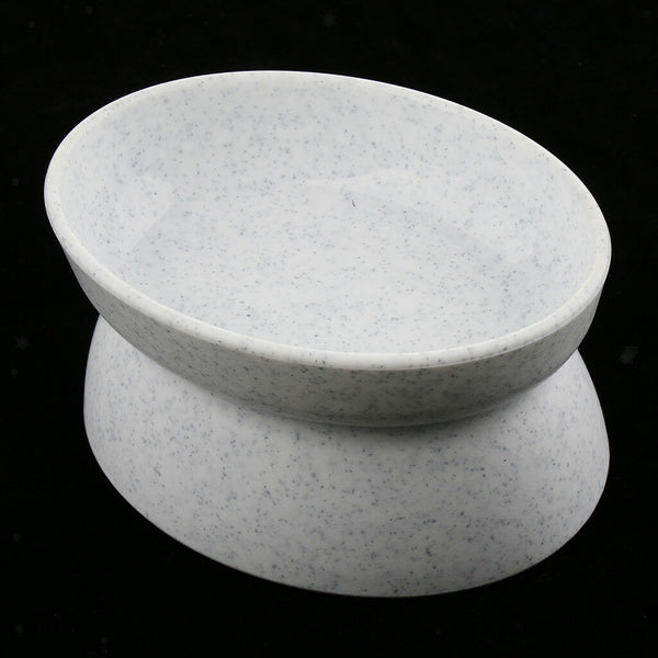 Plastic Cat Pet Dish Bowl Ergonomic Diner Food / Water White 2 Sides Bowls