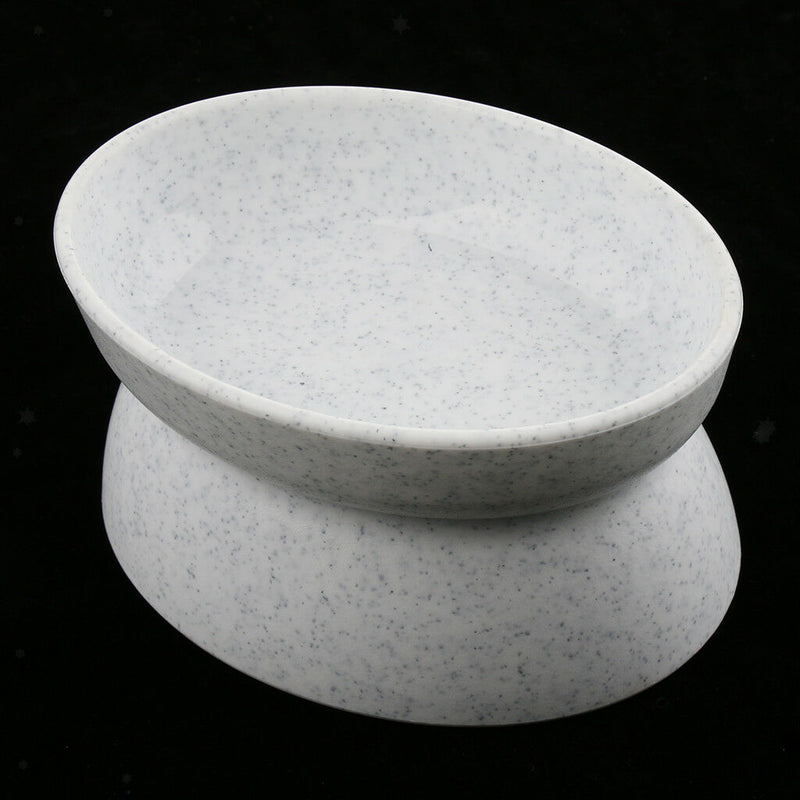 Plastic Cat Pet Dish Bowl Ergonomic Diner Food / Water White 2 Sides Bowls