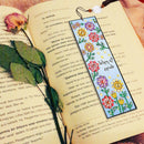 DIY Special Shaped Diamond Painting Color Flower Tassel Leather Bookmark