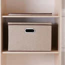 Large Folding Storage Box with Lid Linen Fabric Folding Storage Box Storage