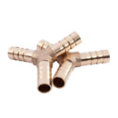 5pcs 8mm 3 Ways Y-Piece Brass Air Gas Hose Barb Connector Tube Coupler