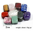 10pcs Natural Chakra Healing Stone Case Polishing Yoga Reiki Crystal Gravel Kit