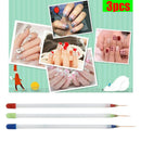 3PCS Nail Art Design Set Dotting Painting Drawing Brush Pen Tools