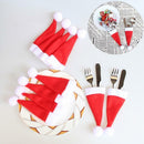 Christmas Hat and Knif Set Xmas Gifts Knit Non-woven Cap Ornaments
