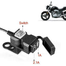 Waterproof Dual USB 9-90V Motorcycle Charger Socket Y with U6C8 F4U9