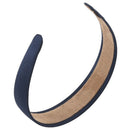 Woman plastic frame flannel lining hairband headband dark blue O9O8