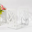 1Pair Contemporary Mat Simple Metal Bookends Book Ends White