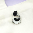 Universe Phonograph Brooch Enamel Badges Jacket Shirt Lapel Jewelry Gift