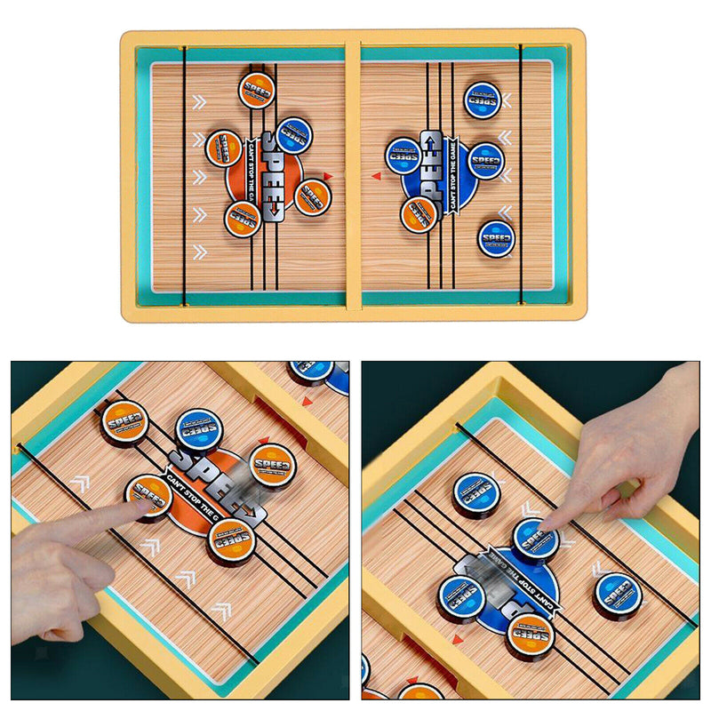Wooden Fast Sling Puck Game Winner Chess Toys Desktop Battle for Kids Adults