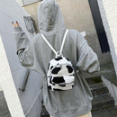 Cow Zebra Print Shoulder Schoolbag Women Girl Plush Mini Backpack (Style 2)
