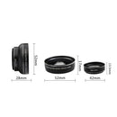 Wide Angle Macro Lens Mobile Phone Clip 37MM 0.45X 49UV + T2- In-1 Phone Lenses