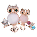 Cute Crystal Owl Animal Corsage Banquet Decoration Women Brooch Pin Jewelry G Gw
