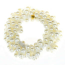 Women Pearls Beads Hair Band Rope Scrunchie Ponytail Holder (White) L2K3