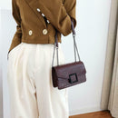 Retro Messenger Bag Women Leather Small Shoulder Handbag Purse (Wine Red) A