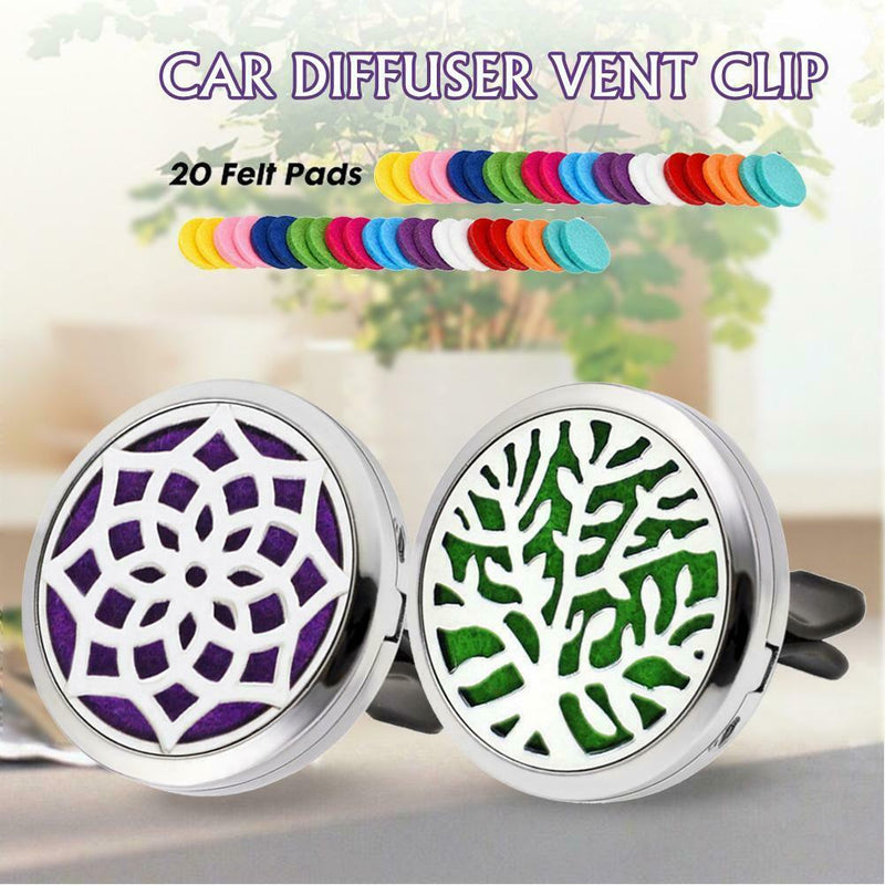 2 Pcs Stainless Car Air Vent Clip Freshener Essential Oil Diffuser Aromatherapy