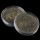 Commemorative Coin YES NO Letter Ornaments Collection Arts Gifts Souvenir Luc OZ
