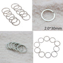 Metal - 30mm Flat Split Rings - Circular Keychain - Pack of 10 - Home Use