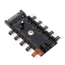 Suit for 12V 4Pin Fan Aluminum 1 to 10 Channel Hub SATA Interface Power Splitter