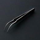 1pc Stainless Steel Tweezers Precision Anti-Static Curved Repair Tools