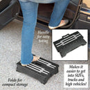 Portable Help Step Folding Riser Step Stool - Black