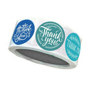 500 Pieces Thank You Sealing Stickers Round Floral Labels DIY 2.5 inch Blue