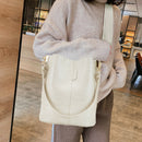 Retro Crocodile Leather Women Shoulder Bag Messenger Bucket Handbag (White) A